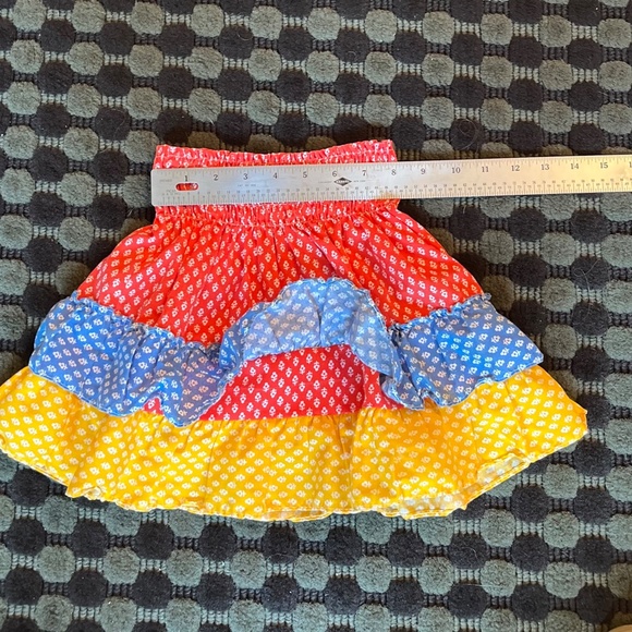 1970s Girl's Fabulous Colorful Cotton Tiered Summer Skirt with - Picture 5 of 6